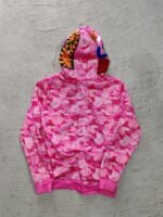 HOODIE BAPE SHARK CAMO ROSA TALLA M