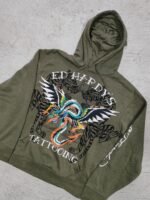 HOODIE ED HARDY OLIVA TALLA L - Imagen 3